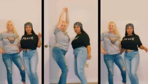 Pec flex quens Daisy Chain and Candy Cane in blue jeans.