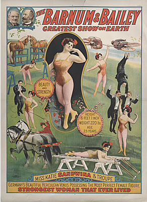 Barnum & Bailey poster advertising Katie Sandwina
