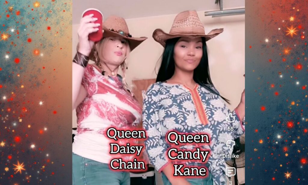 Queen Daisy Chain and Queen Candy Kane with Red Solo Cups