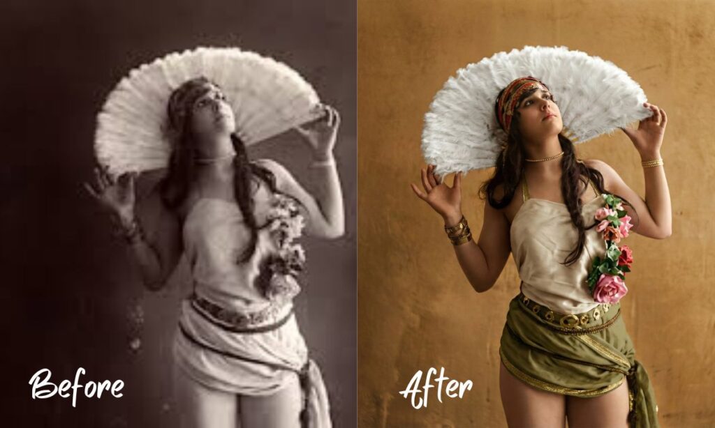 Vulcana: Before and after the photos was colorized and clarified with AI.